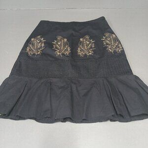 Persaman New York Black Skirt with Gold (Non-Metallic) Embroidery - Size 8